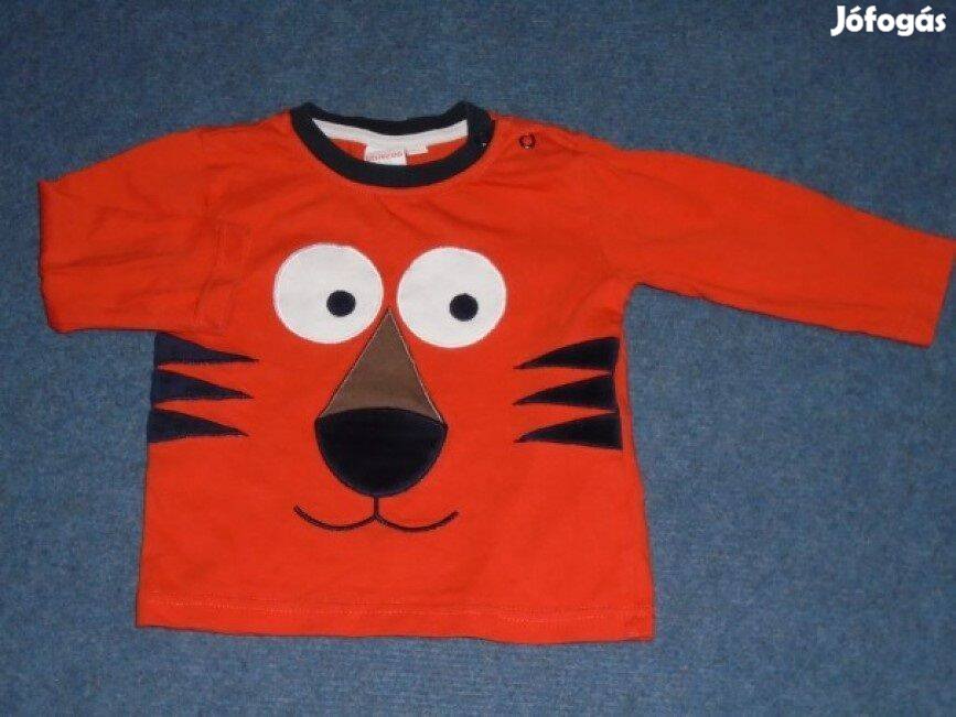 Narancssárga tigris mintás hosszú ujjú felső 6-9 hó méret 74