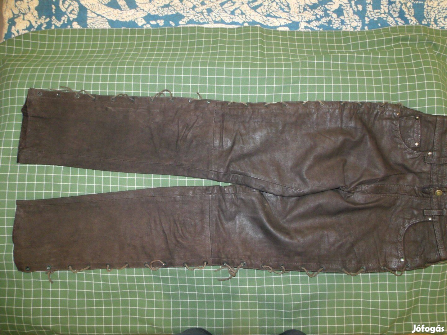 Nashville 29-es fűzős motoros bőrnadrág derék 72cm motorosnadrág