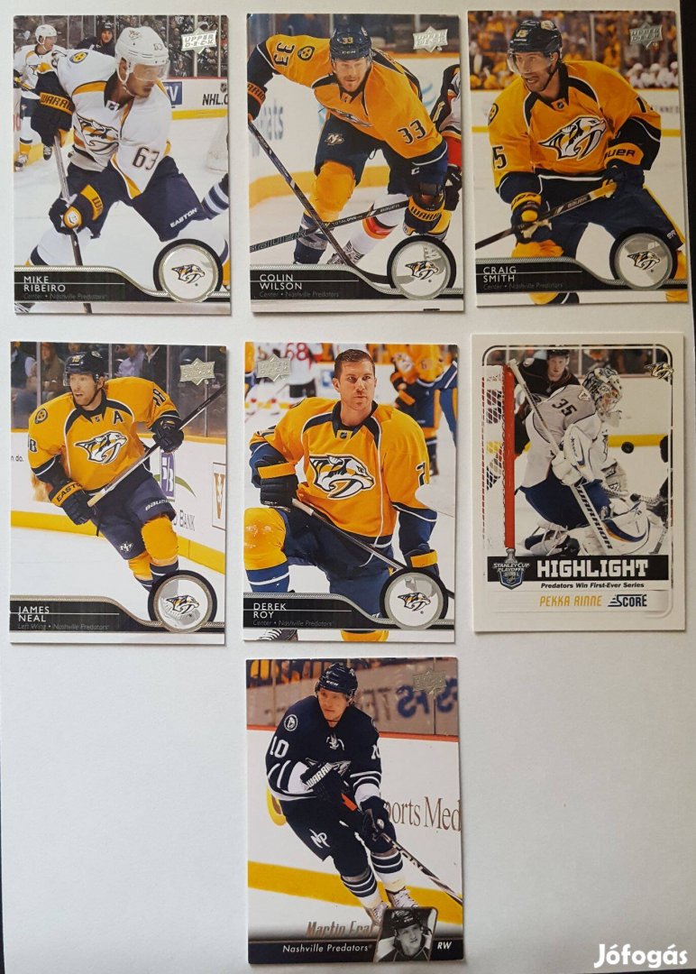 Nashville Predators NHL kártyák Legwand, Dunham, Ronning, Johnson