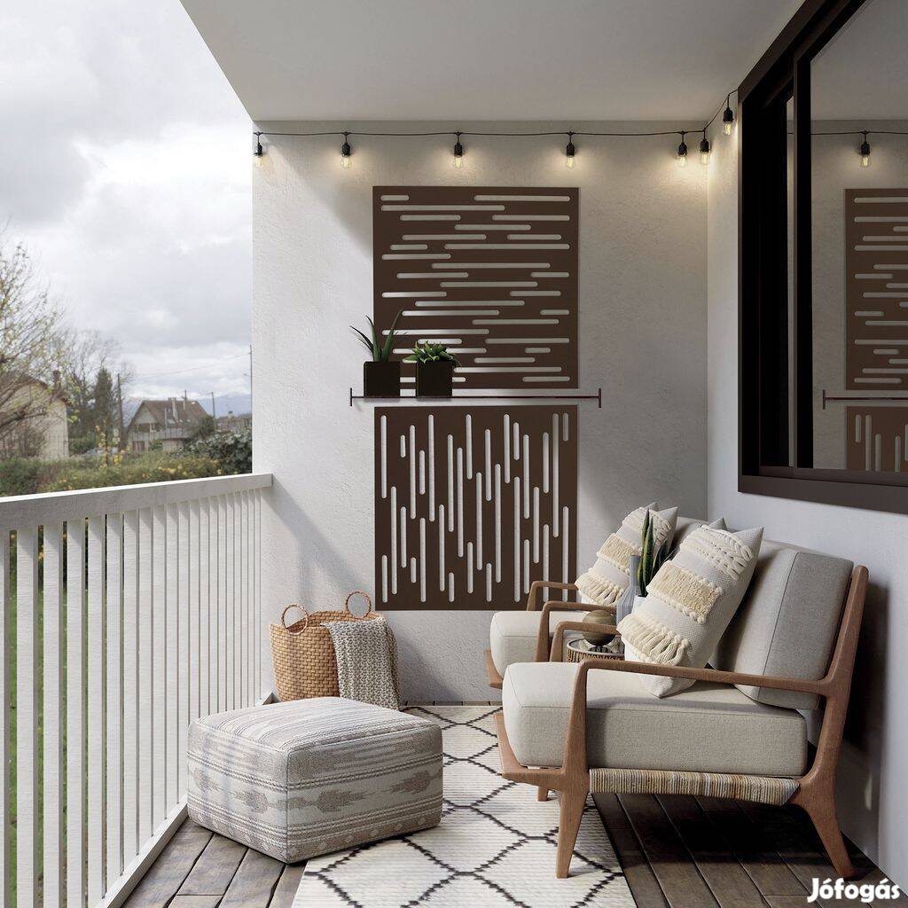 Nautic rozsdabarna,térelválasztó. Dekoratív panel vonal