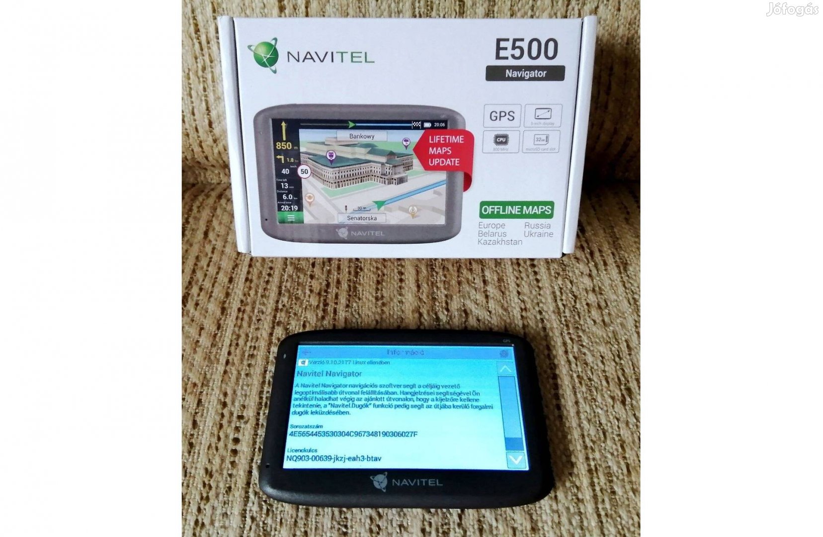 Navitel Navigator E500 GPS, élettartami Európa térképfrissítéssel