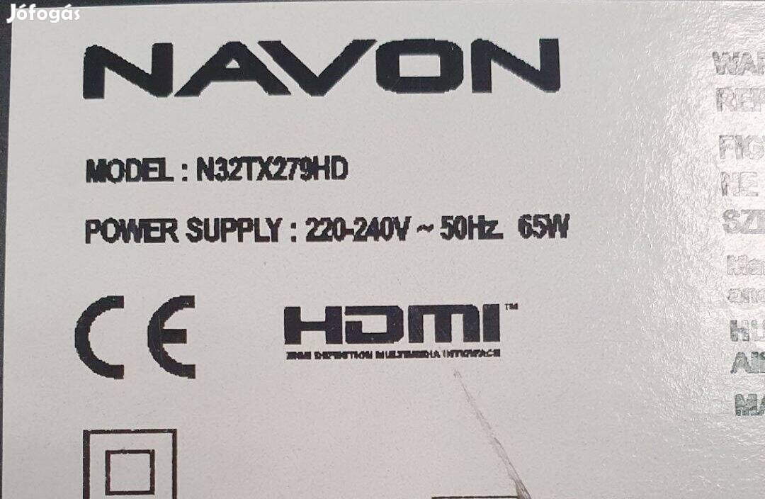 Navon 32" N32TX279HD LED LCD tv panelek 17MB140 17IPS62