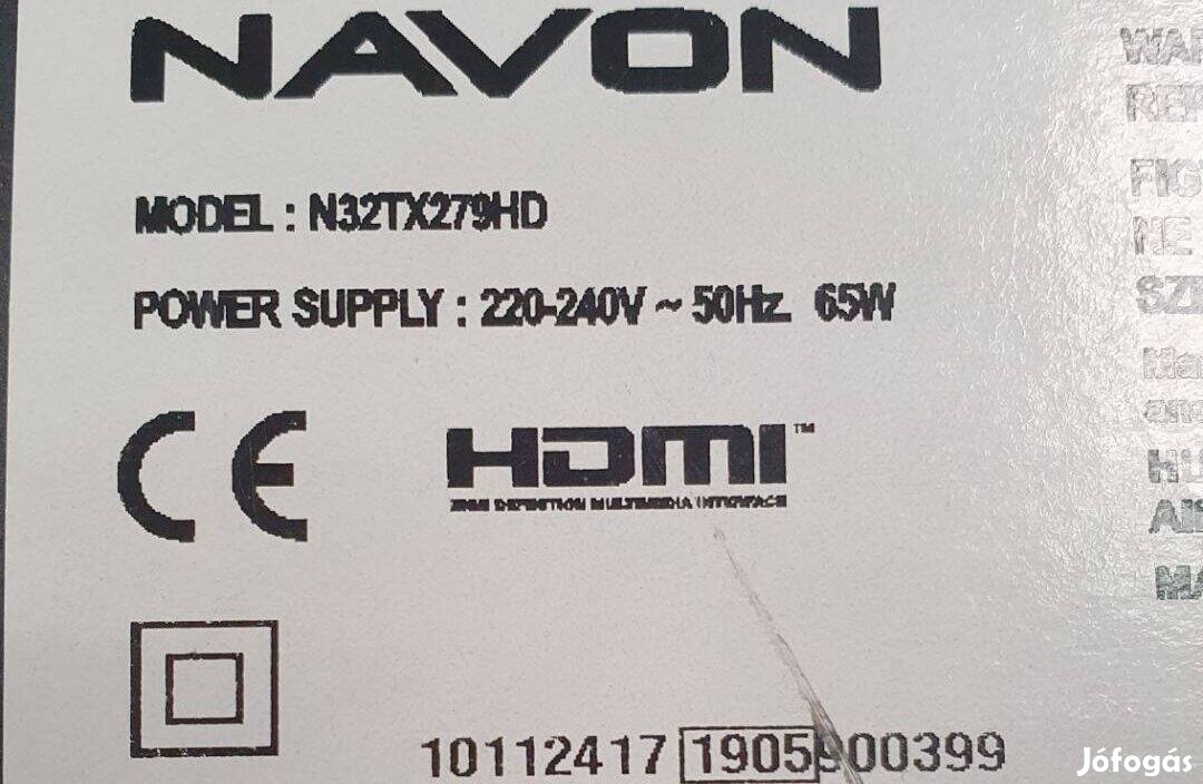 Navon 32" N32TX279HD LED LCD tv panelek alkatrésznek
