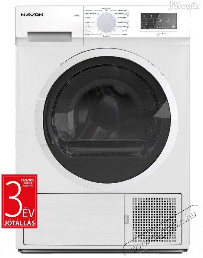 Navon TD 8 AA hőszívattyús szárítógép, 8kg, A energiaosztály