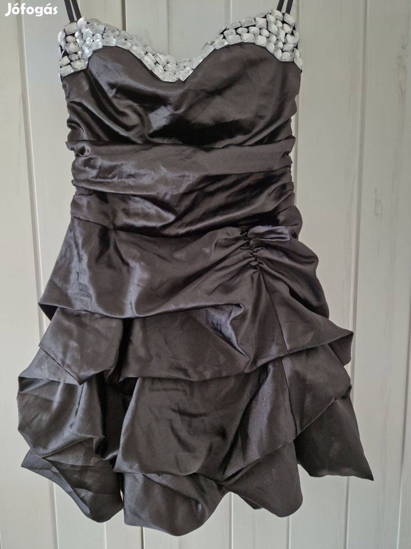 Nazz Collection fekete ujjatlan pánt nélküli női ruha UK 8-as méret