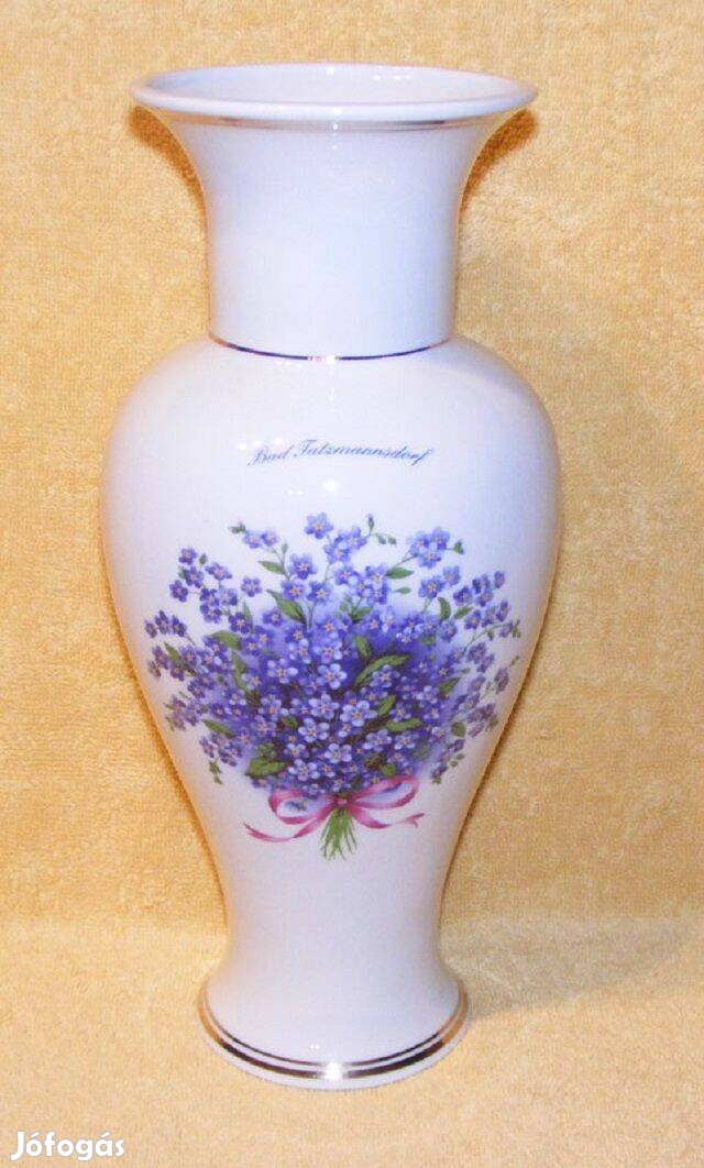 Nefelejcs porcelán váza Kőporc