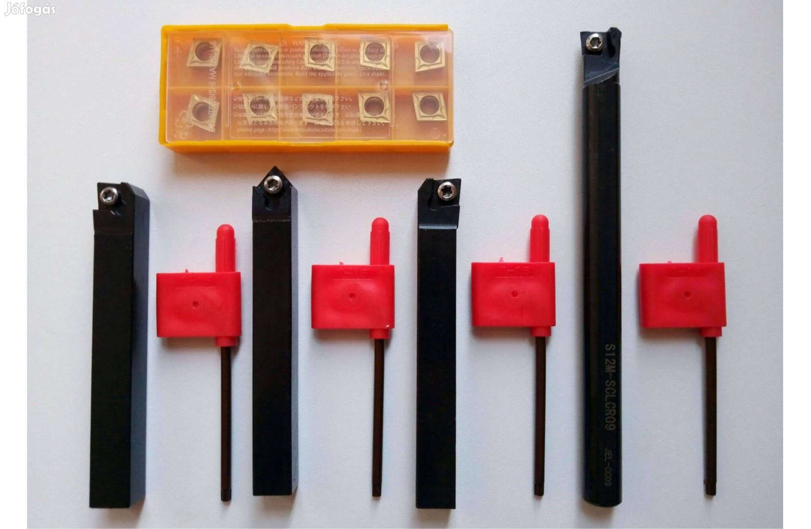 Négy darabos váltólapkás esztergakés készlet 12 mm szár + 10 lapka