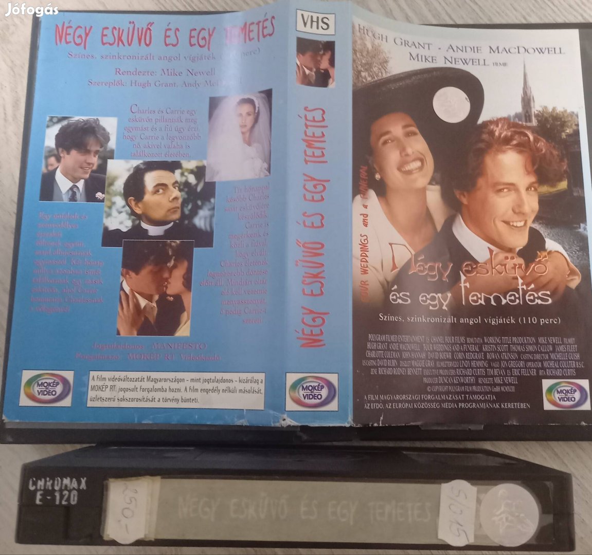 Négy esküvő egy temetés - vígjáték vhs - Hugh Grant