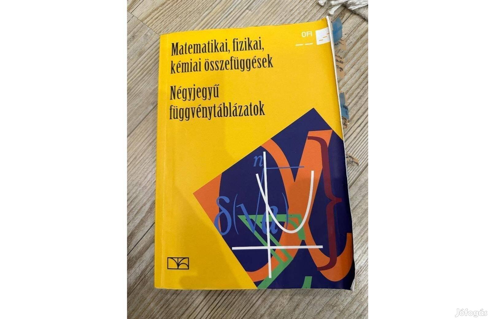 Négyjegyű függvénytáblázat, Matematikai, fizikai, kémiai összefüggések