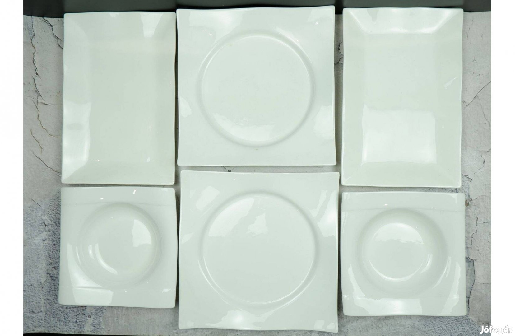 Négyszögletes 2 személyes étkészlet 6 darabos