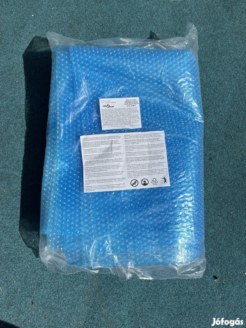 Négyszögletes medence szolár takaró 300 x 200 cm-es PE Kék