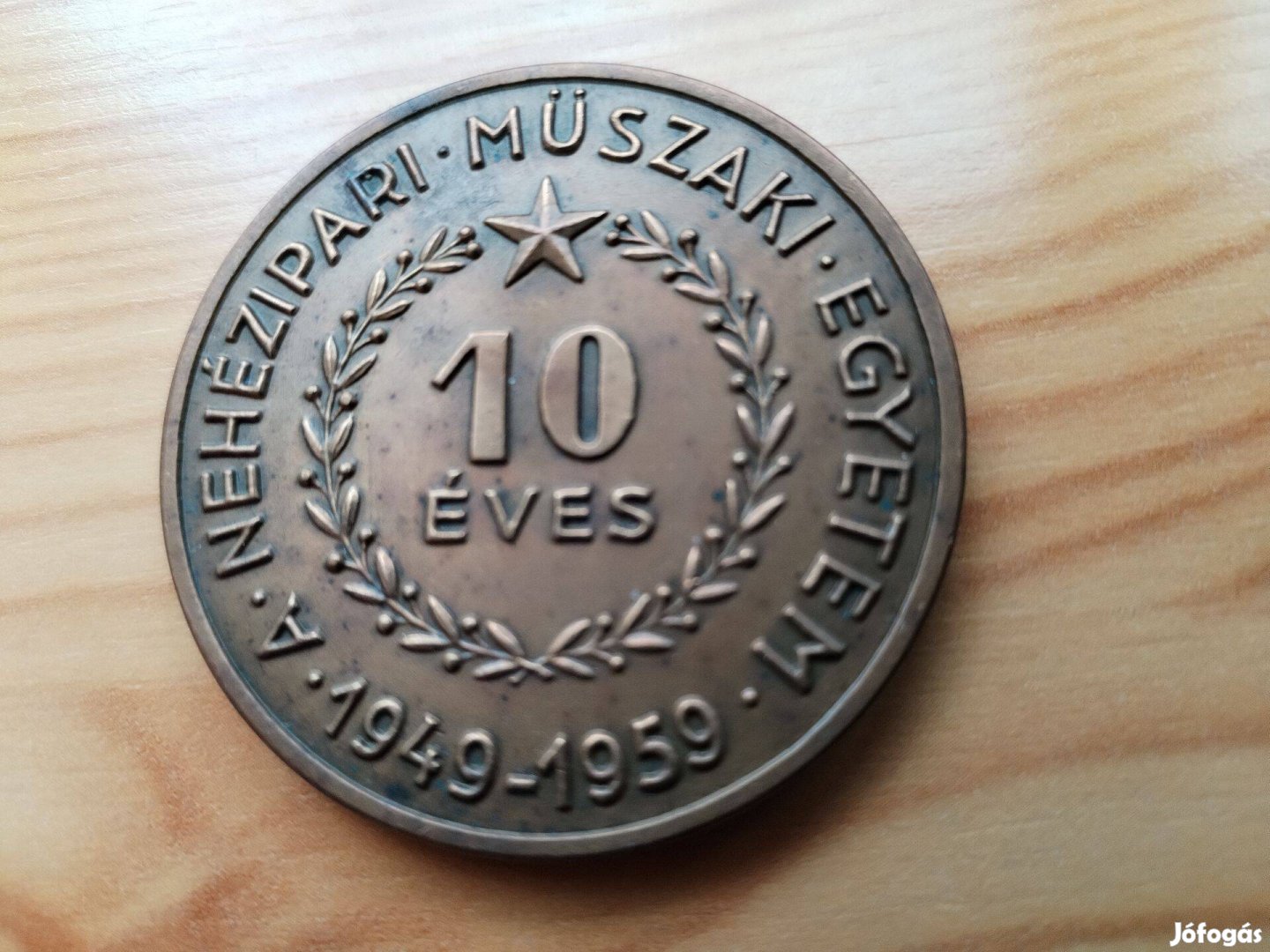 Nehézipari Műszaki Egyetem 1949-1959 10 éves jubileumi érem