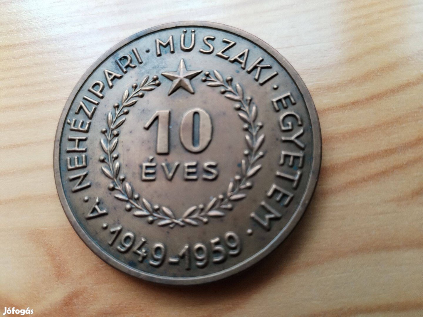 Nehézipari Műszaki Egyetem 1949-195910 éves jubileumi érem