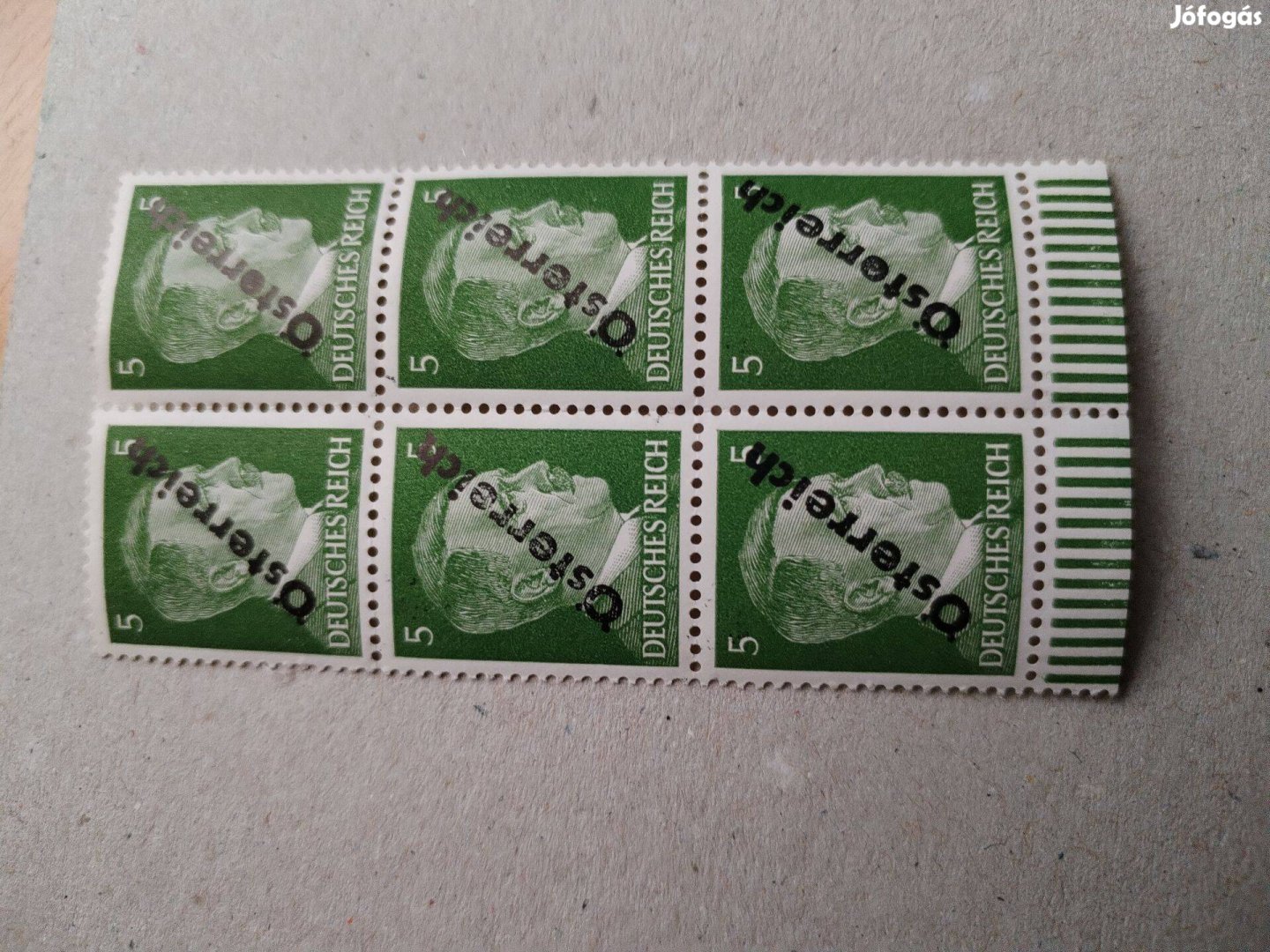 Német Birodalmi bélyegek Osztrák fellűlbélyegzésel 6-os