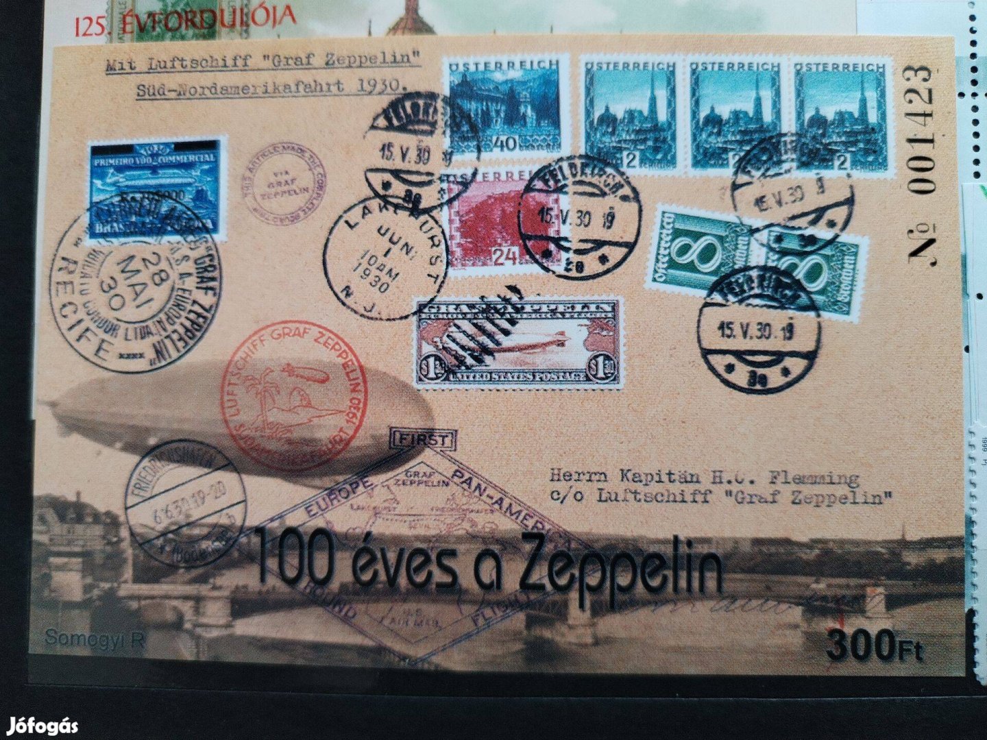 Német Léghajó a Zeppelin 100 éves ritka emlékiv