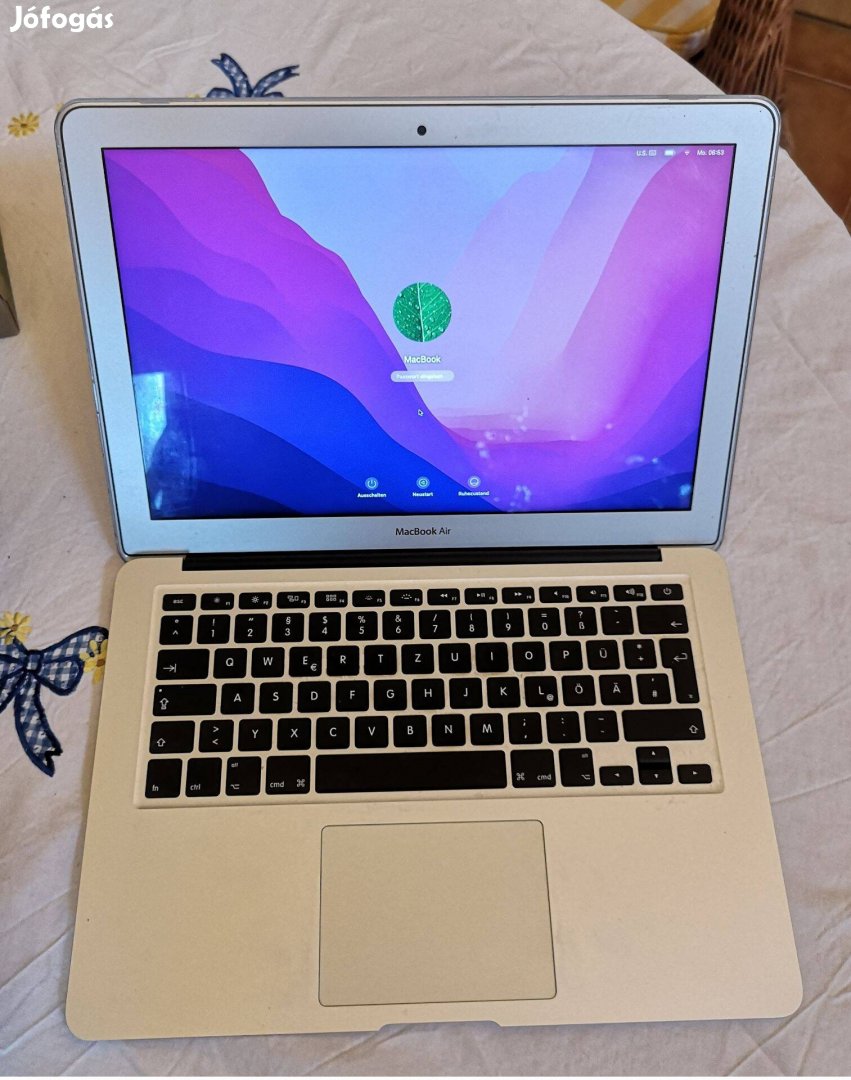 Német Macbook Air 7,2 laptop 2017