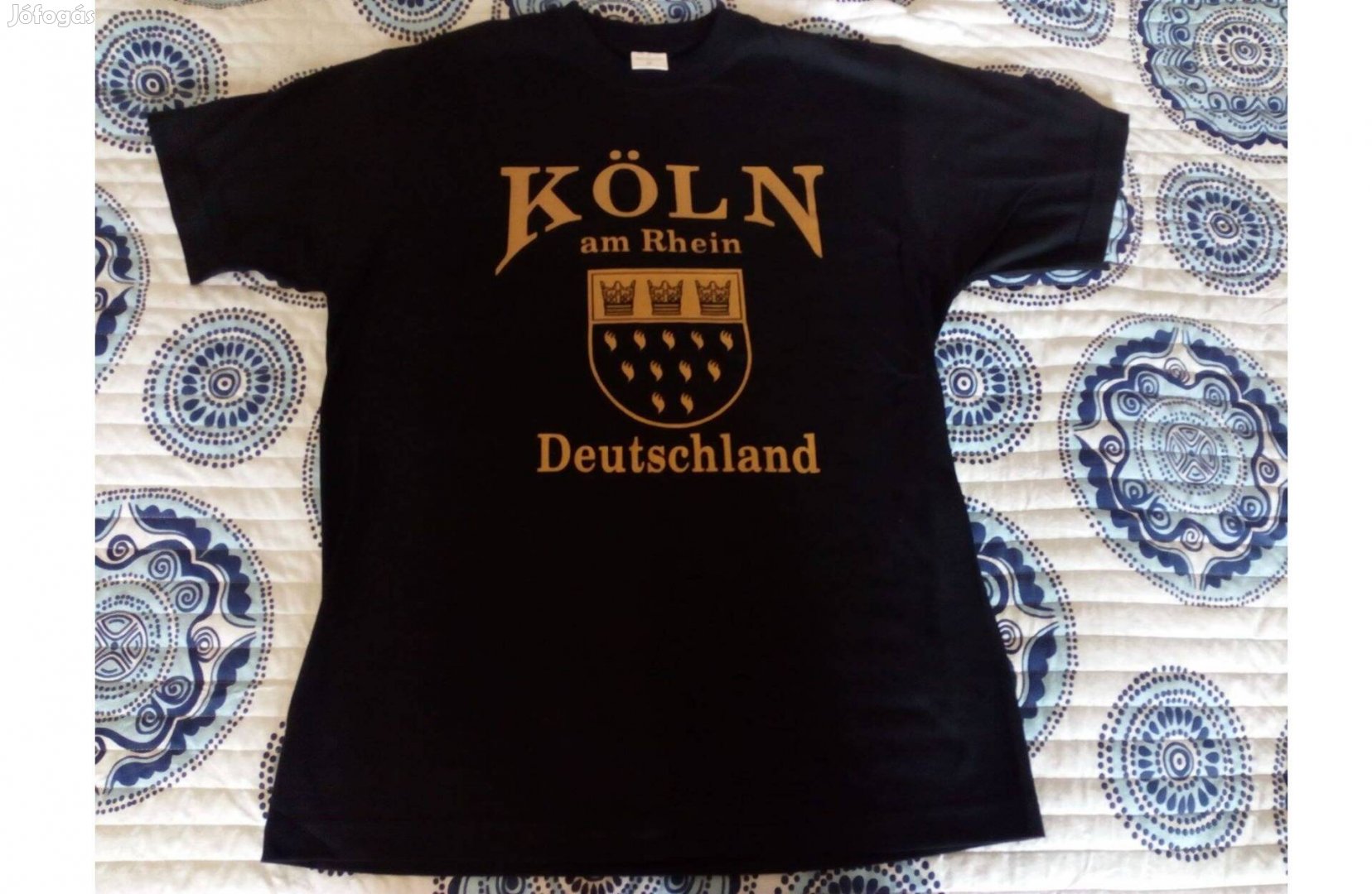 Német Köln feliratos férfi póló M-s
