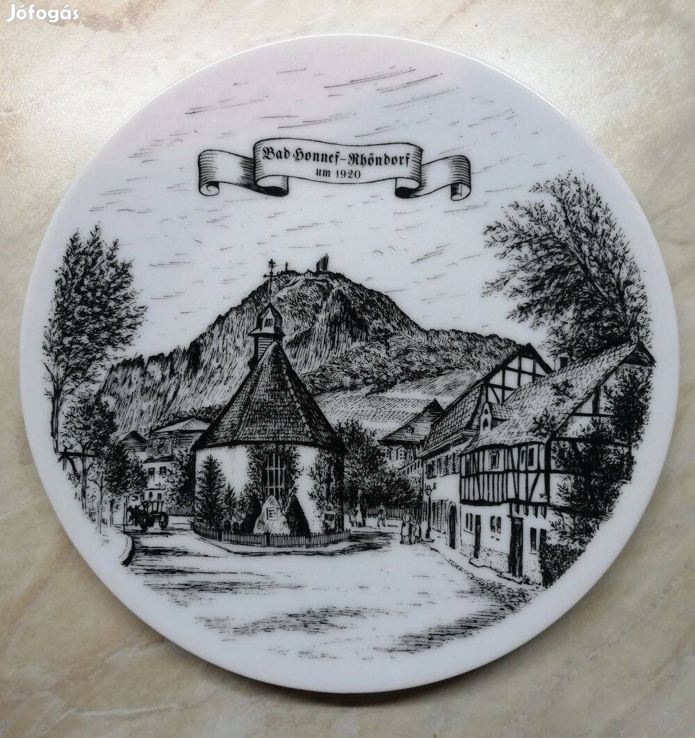 Német porcelán dísztányér (fali tányér) - Bad Honnef