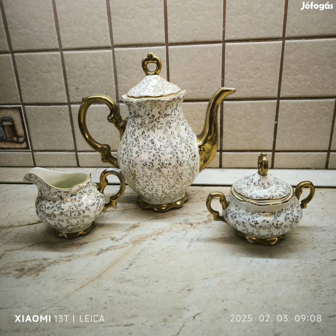 Német porcelán teáskészlet pótlásra eladó! Kanna,kiönő, cukortartó ela