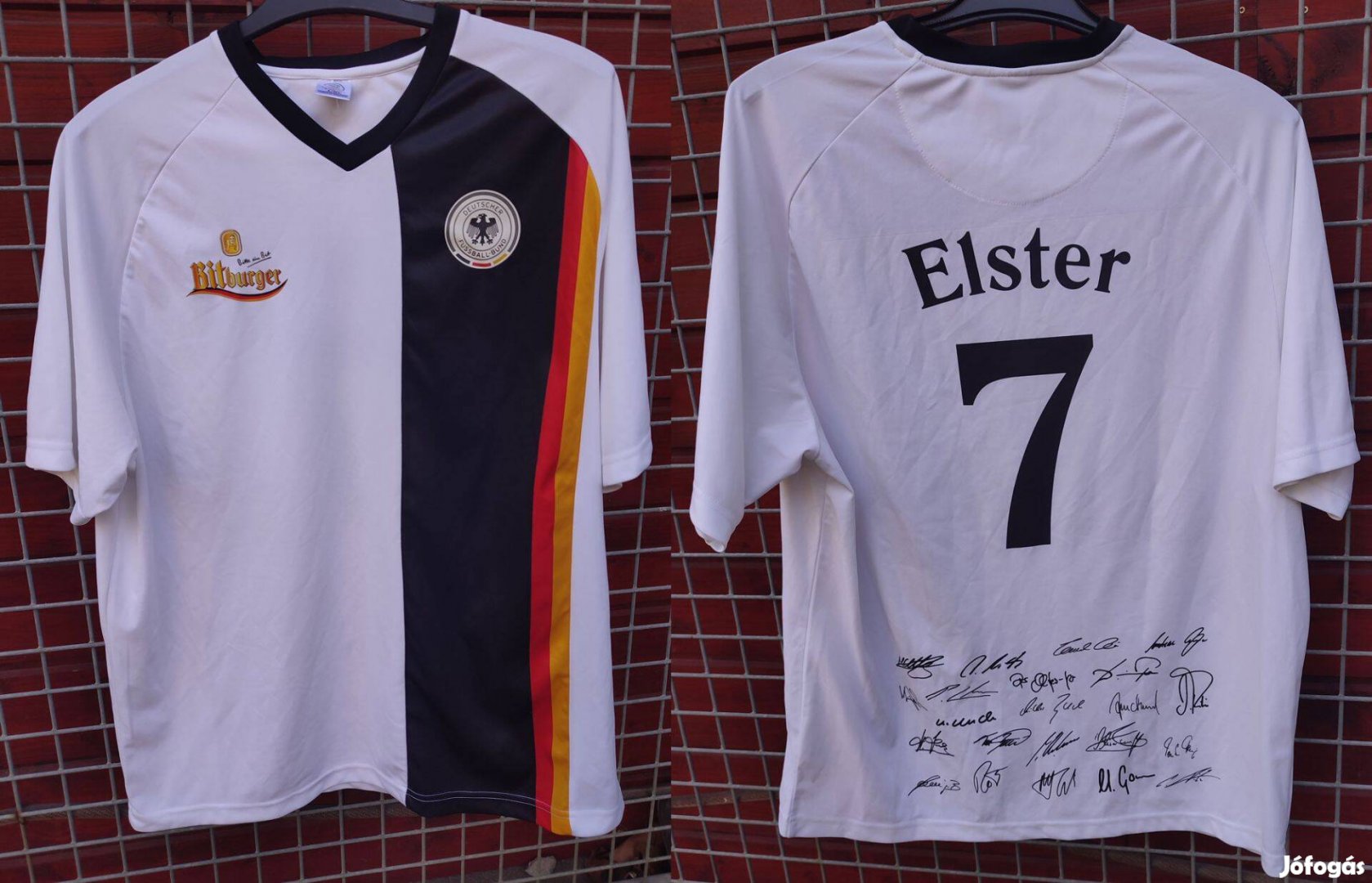 Német válogatott Bitburger, dedikált szurkolói 2009-es mez póló (L-XL