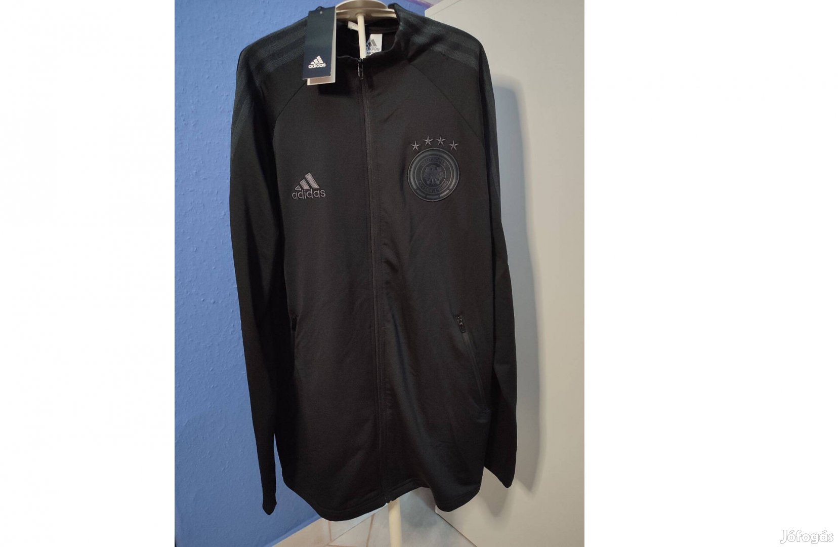 Német válogatott eredeti adidas fekete cipzáras felső (M)