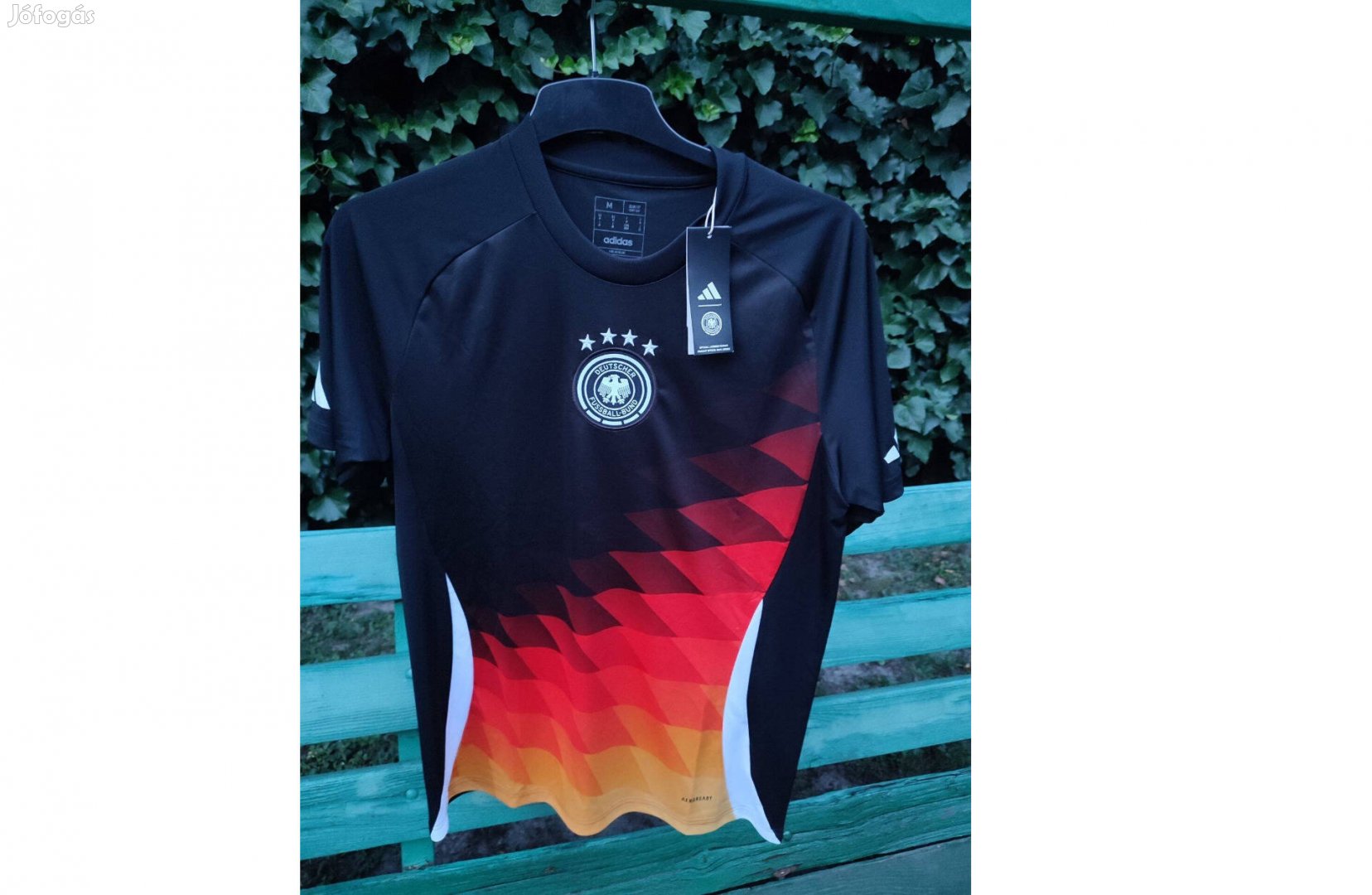 Német válogatott eredeti adidas fekete trikolor mez (M-es)