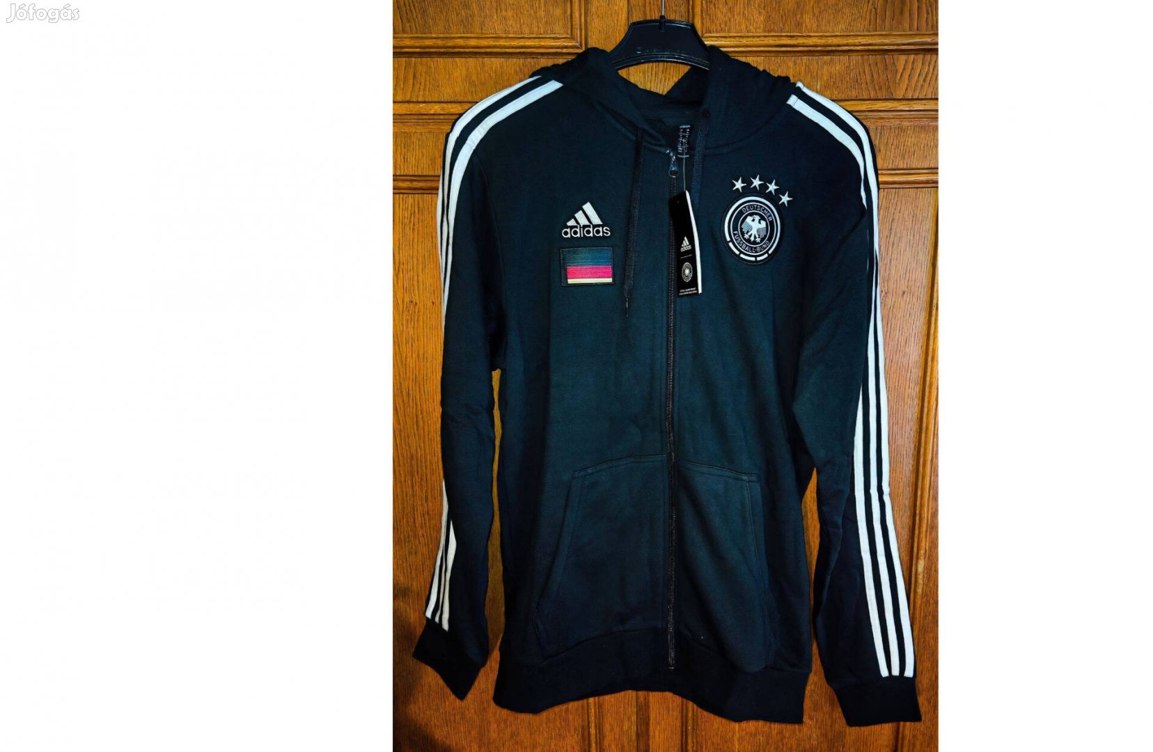 Német válogatott eredeti adidas kapucnis fekete cipzáras