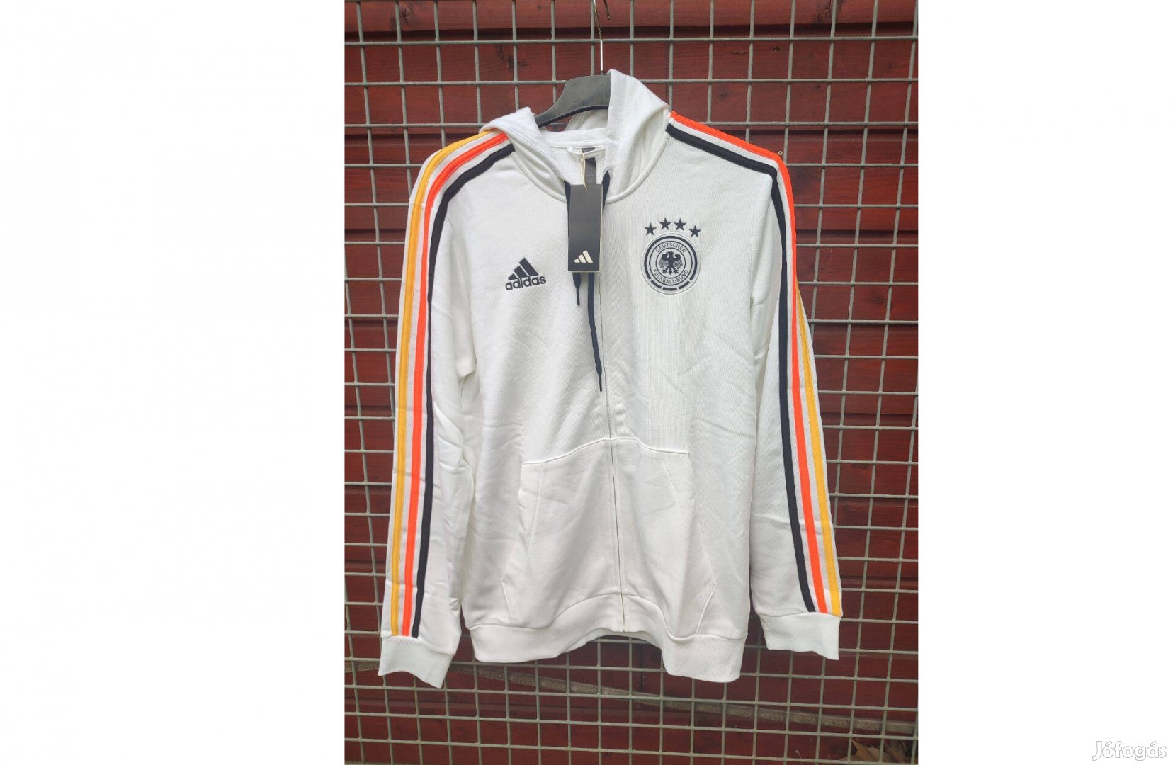 Német válogatott fehér eredeti adidas kapucnis felső (M)