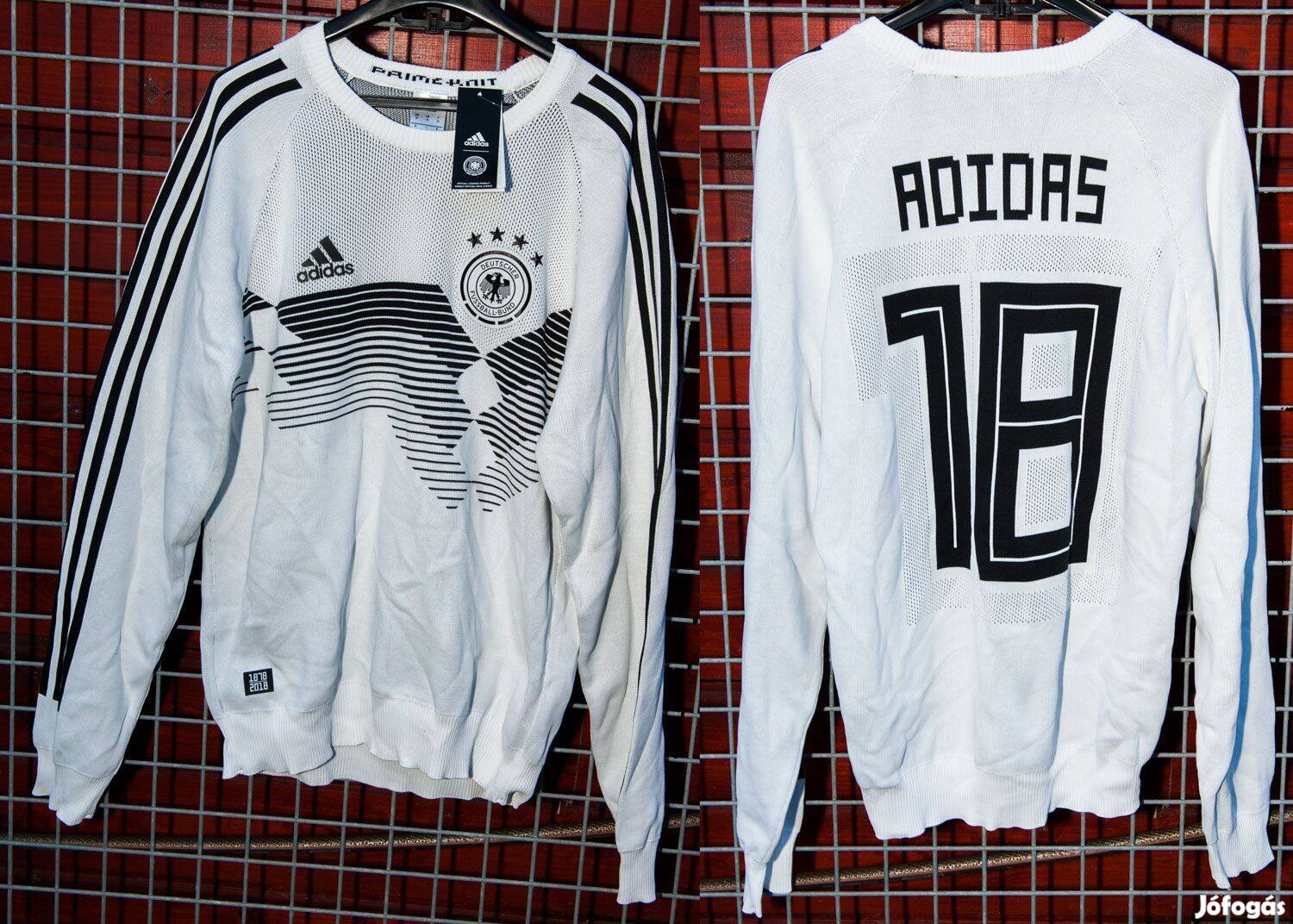 Német válogatott fekete fehér eredeti adidas 2018-as VB pulóver