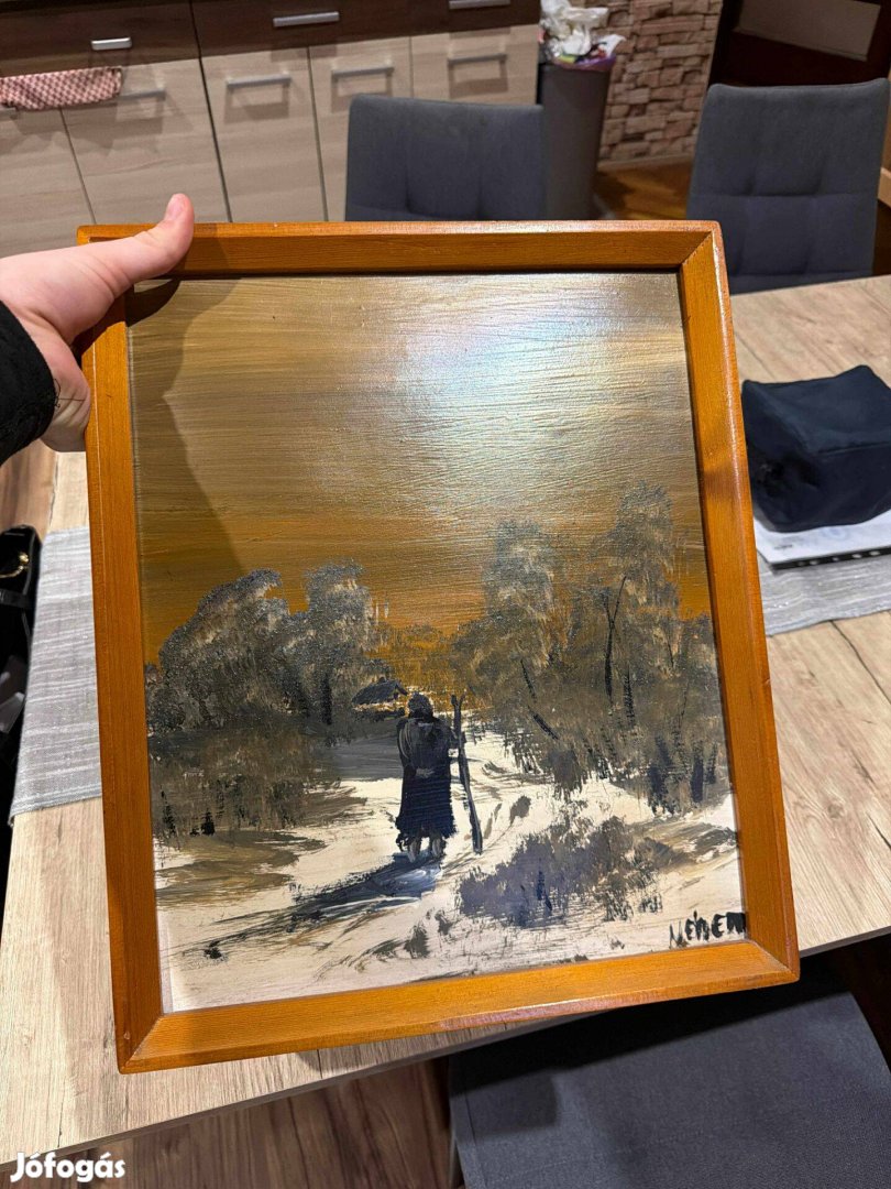 Németh József Garabonciás - Jelzett, karakteres téli tájkép