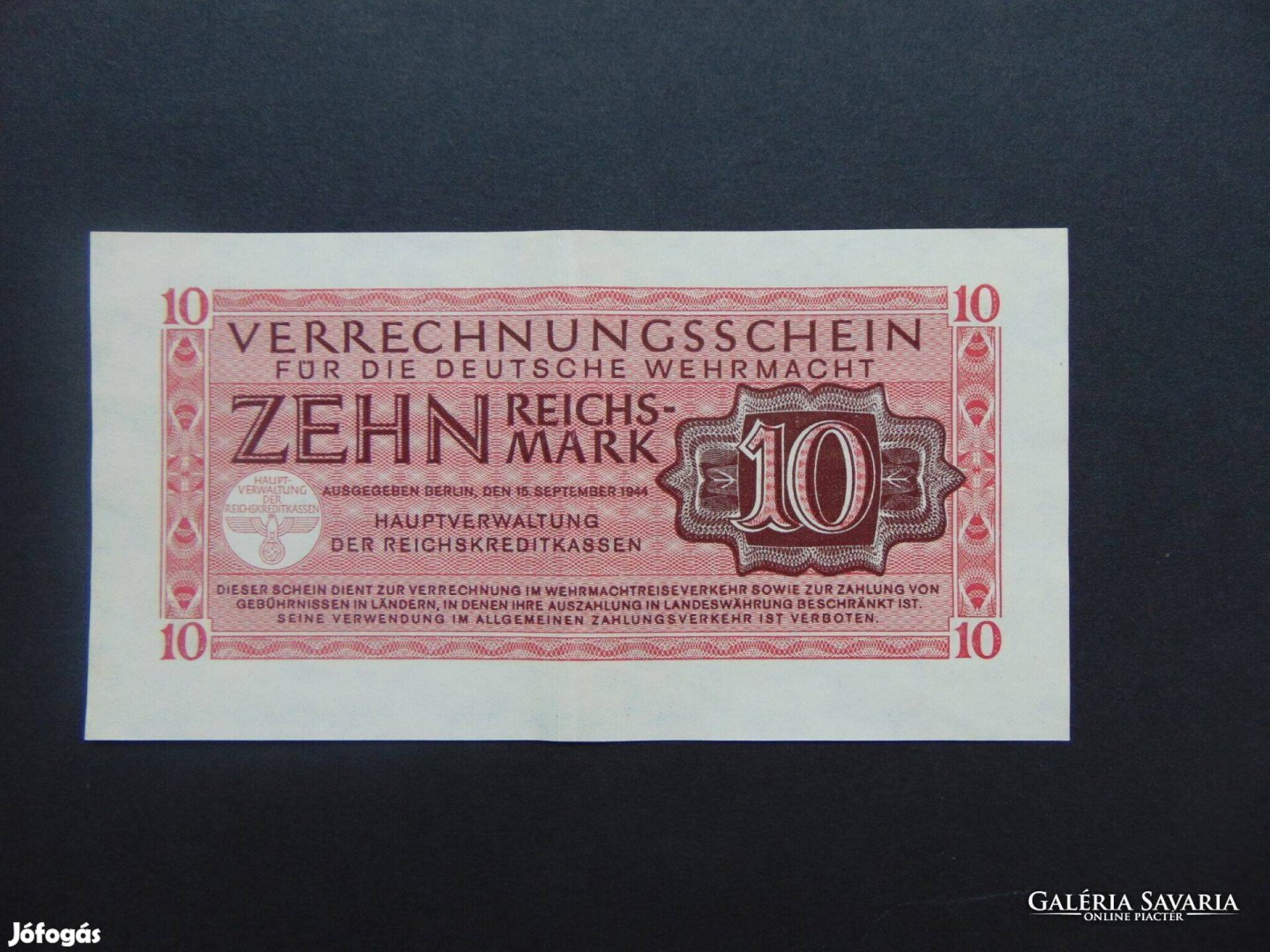 Németország 10 reichsmark 1944 Szép bankjegy 01 Kép szerinti szép