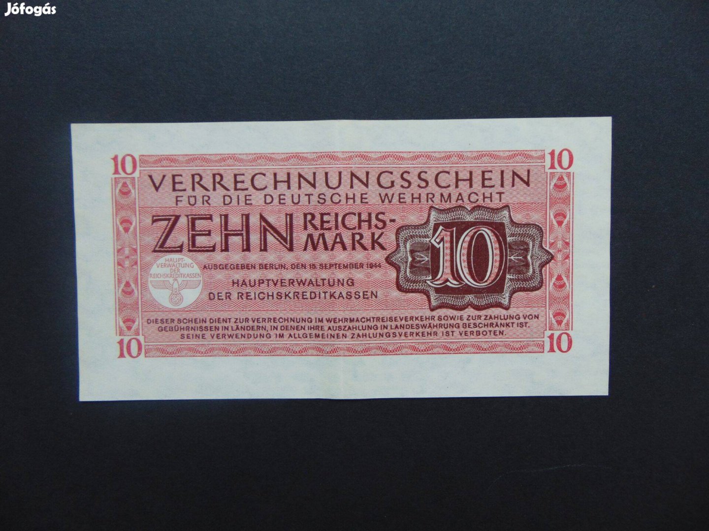 Németország 10 reichsmark 1944 Szép bankjegy 02