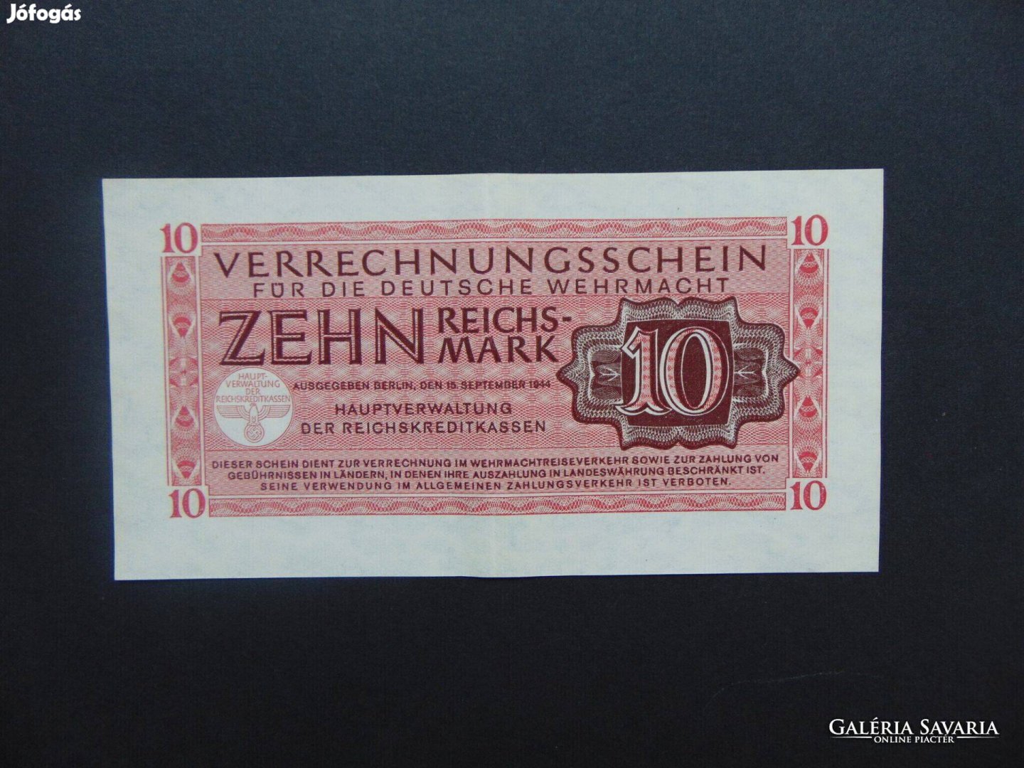 Németország 10 reichsmark 1944 Szép bankjegy 02