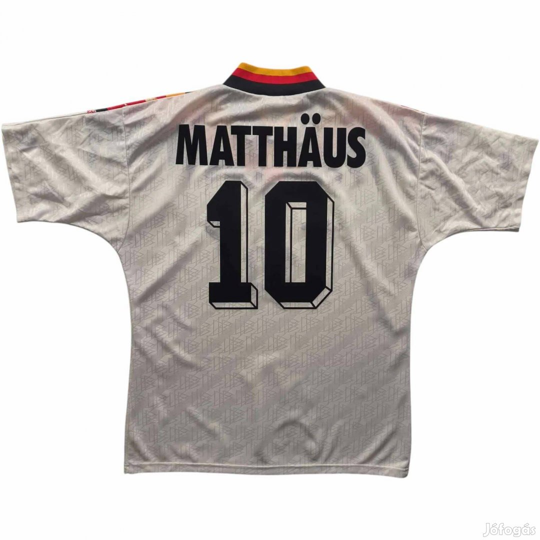 Németország 1994-96 Adidas hazai Lothar Matthaus foci mez L-es