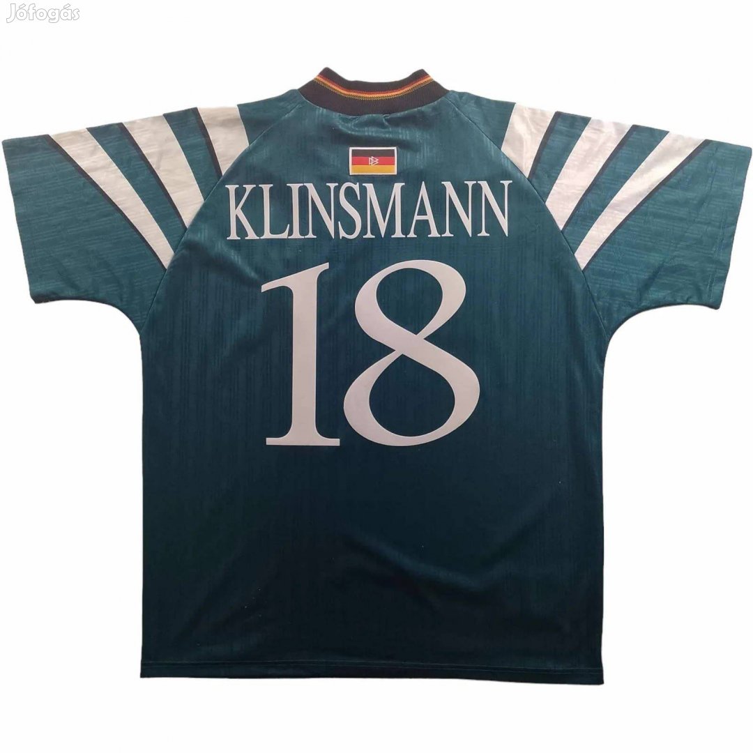 Németország 1996-98 Adidas vendég Jürgen Klinsmann foci mez XL-es