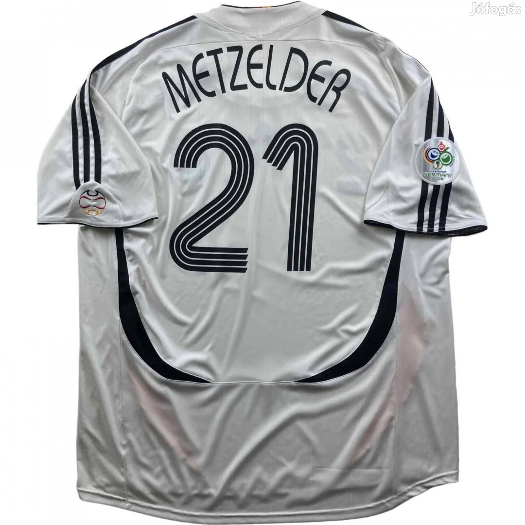 Németország 2006-08 Adidas hazai Christoph Metzelder foci mez XXL-es