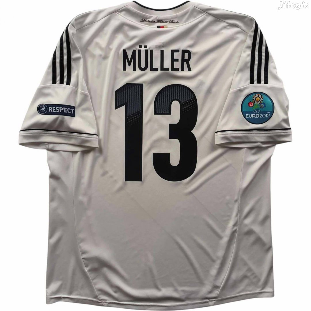 Németország 2012-14 Adidas hazai Thomas Müller foci mez XL-es