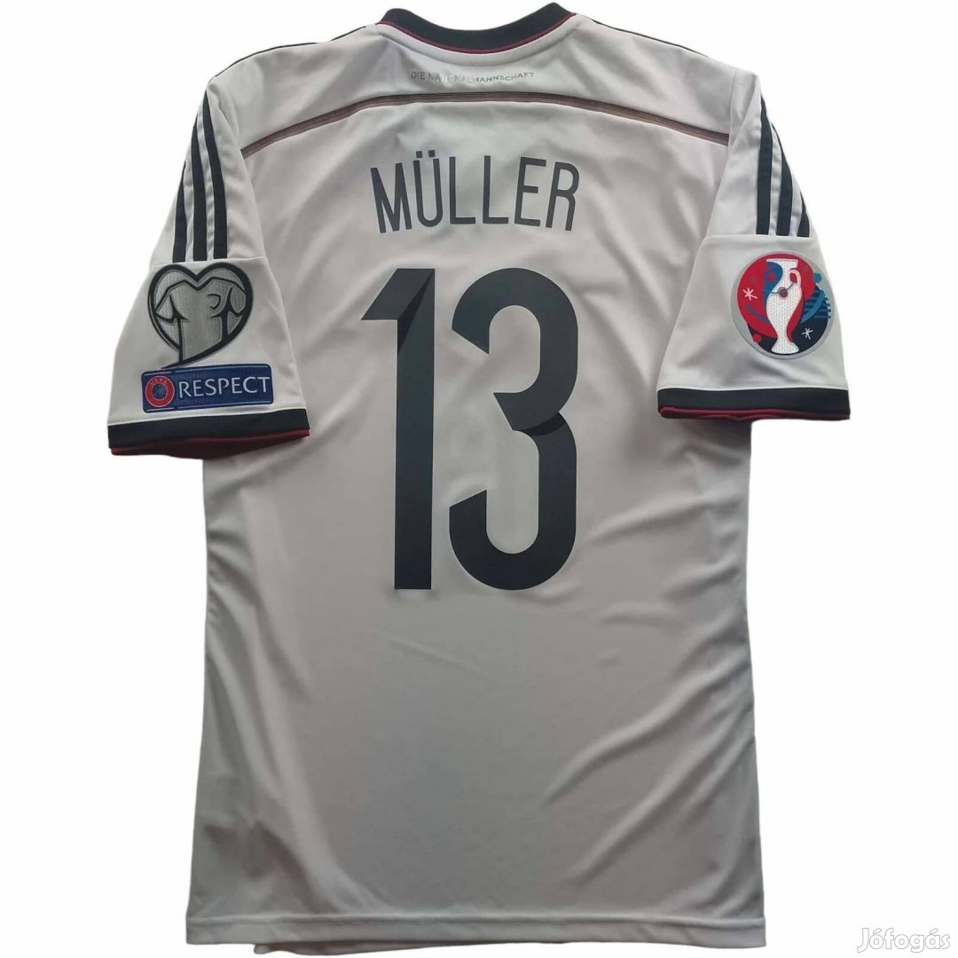 Németország 2015-16 Adidas hazai Thomas Müller foci mez S-es