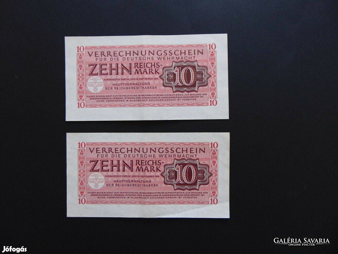 Németország 2 darab 10 reichsmark 1944 LOT ! 01