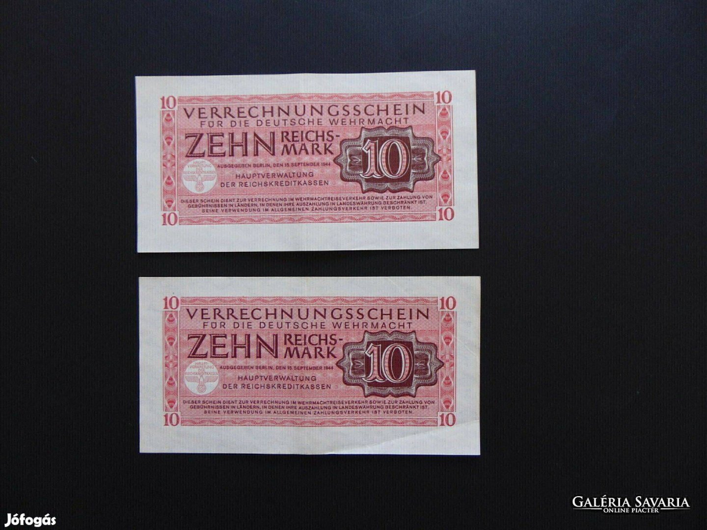 Németország 2 darab 10 reichsmark 1944 LOT ! 01 Kép szerinti szép