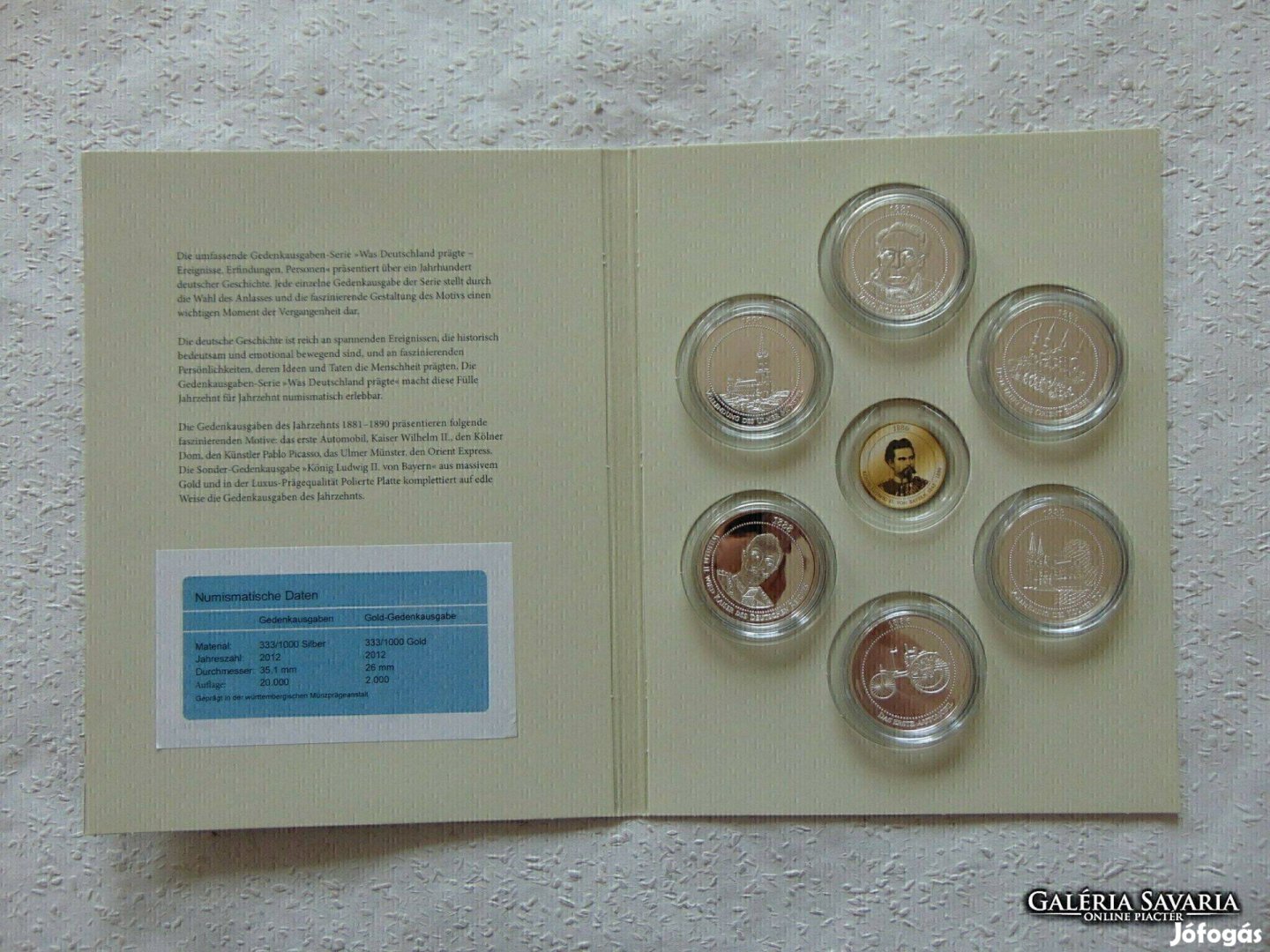 Németország 6 darab ezüst érme bliszterben arany nincs