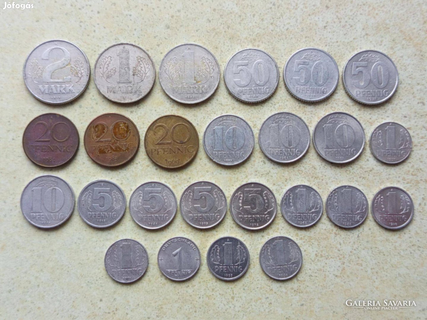 Németország NDK 25 db Különböző Pfennig és Marka Márka