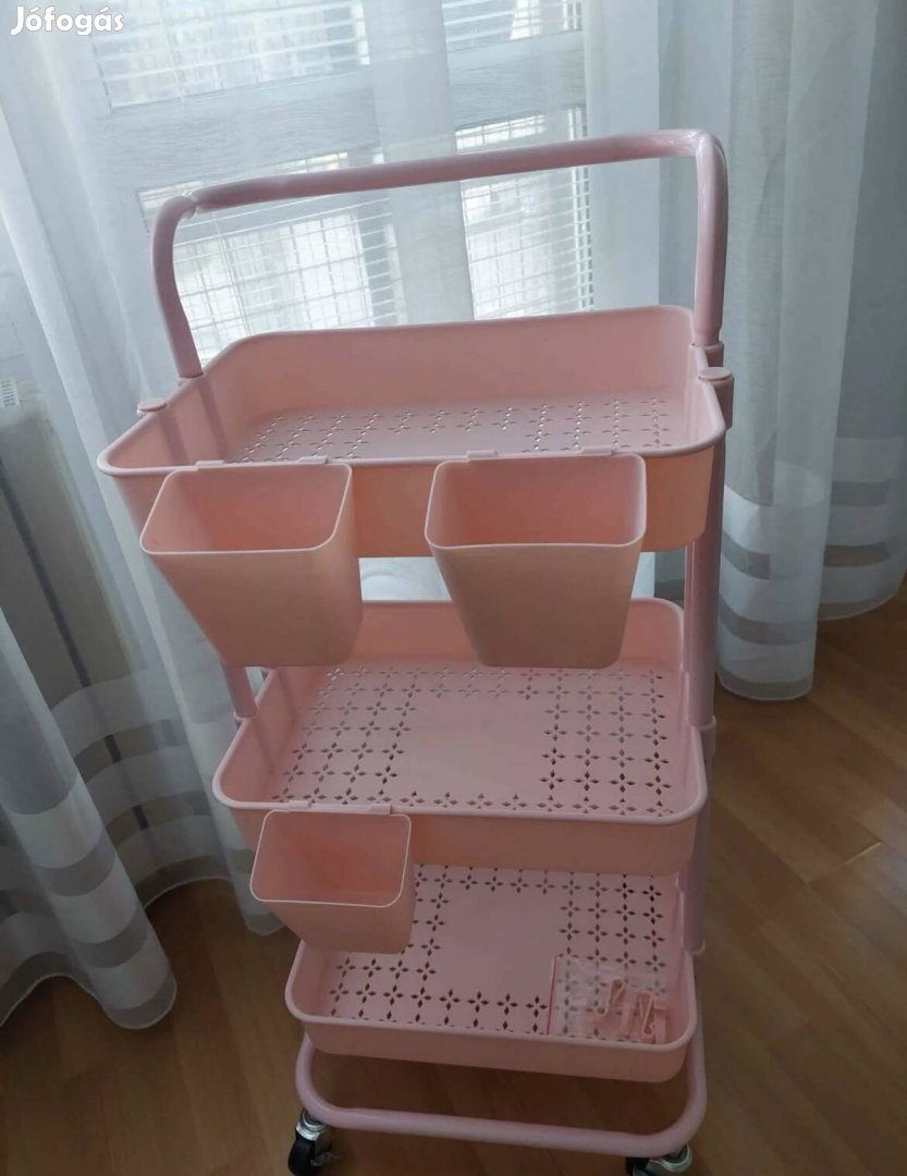 Nemhasznalt 3 kosaras Müanyag gurulós taroló