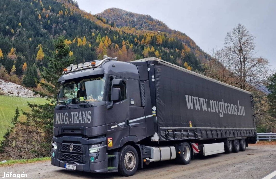 Nemzetközi kamionsofőr állás ponyvás nyerges szerelvényre