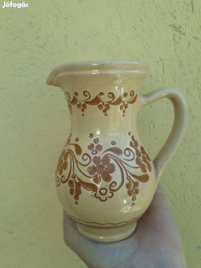 Népművészeti retro kerámia váza