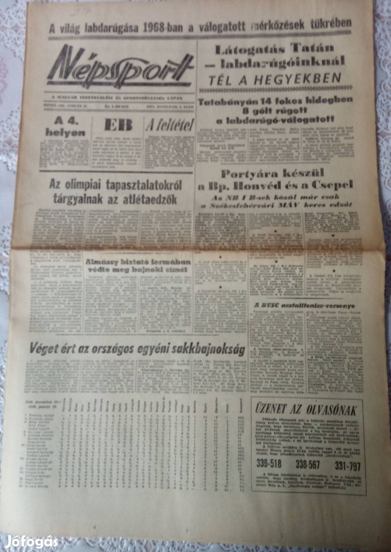 Népsport napilap 1969. január 13.