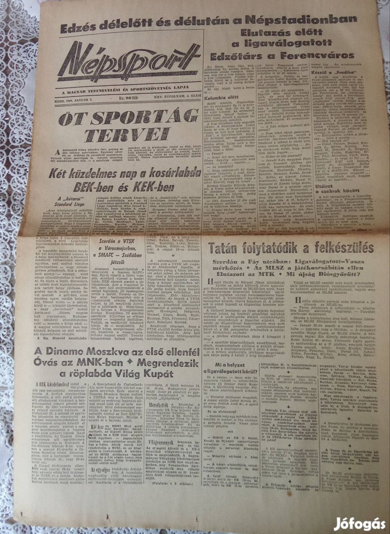 Népsport napilap 1969.január 7.