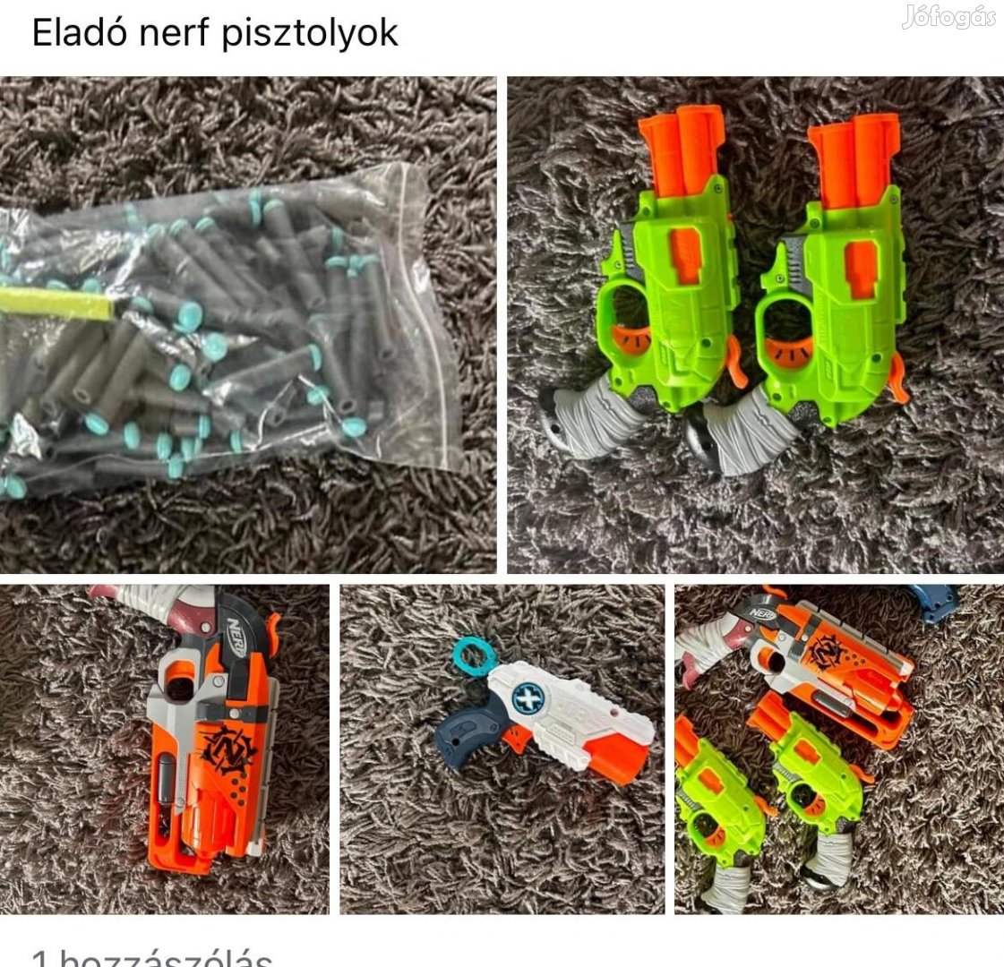 Nerf készlet toltennyel 