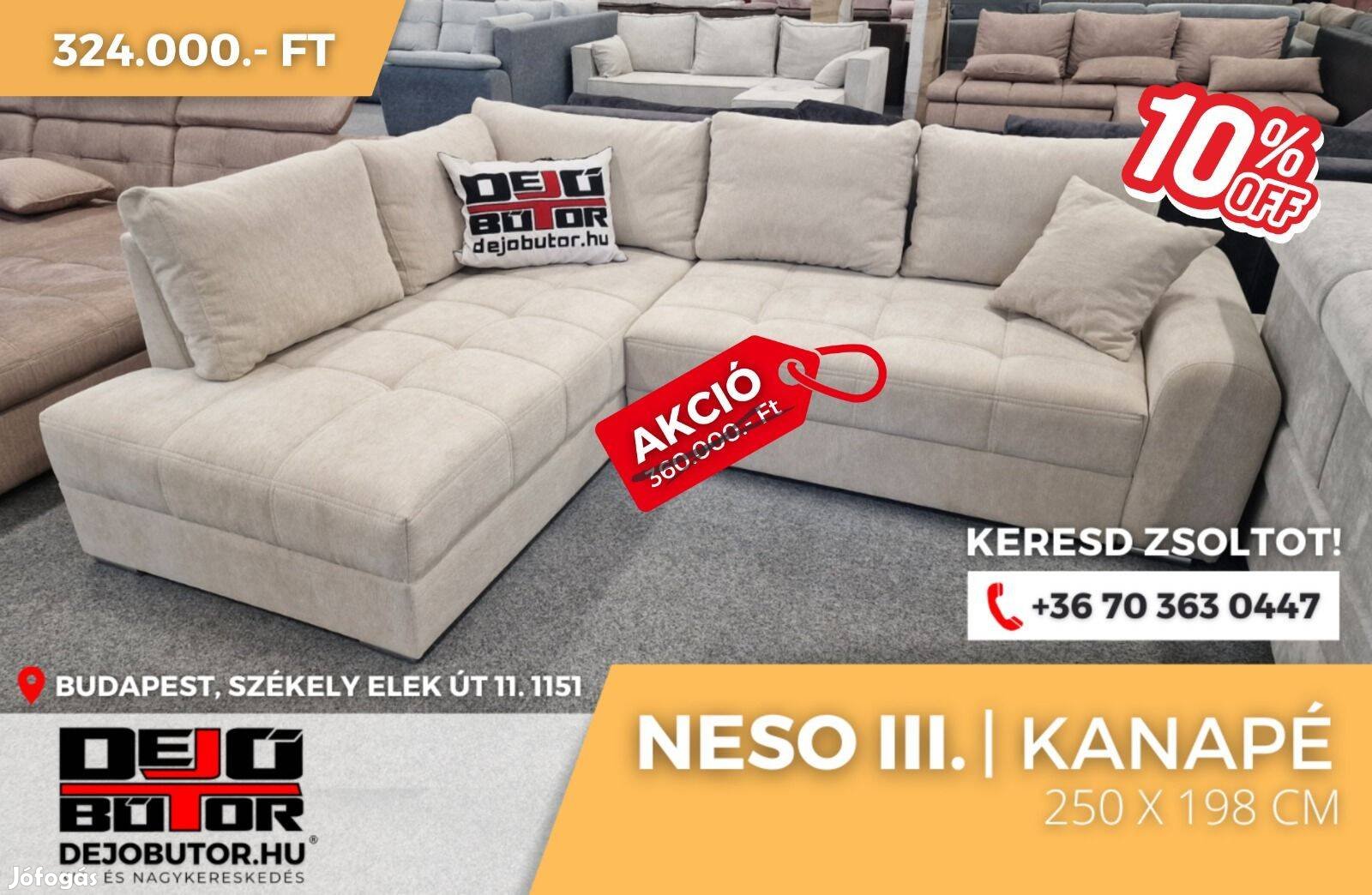 Neso bézs sarok rugós kanapé ülőgarnitúra 250x198 cm