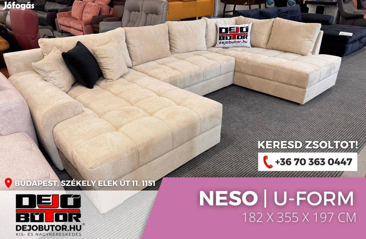 Neso natúr kanapé ülőgarnitúra 182x355x197 cm ágyazható